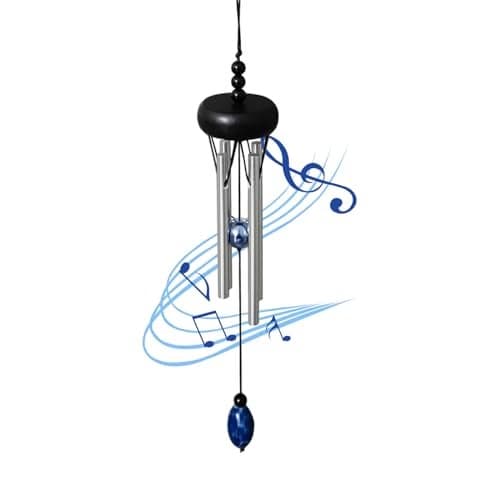 QIPAN Small Wind Chimes for Outside,Mini Wind Chimes for Indoor,with Wind Catcher, Suitable as A Gift,Christmas Windchimes Indoors Gifts for Unisex (Black)