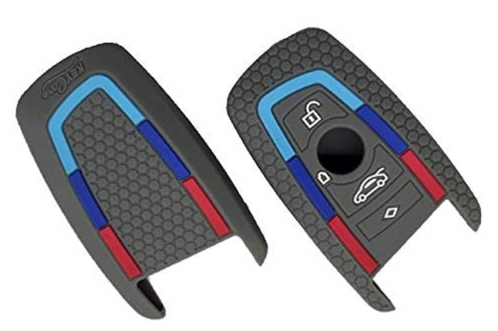 CLOUDSALE ; Your Store. Your Place Silicone Key Cover Compatible with BMW 1 3 4 5 6 7 Series X3 X4 M5 M6 GT3 GT5 Smart Key with 4 Buttons (T1,Grey)