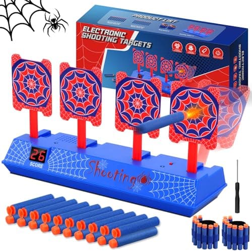 Aooess Spider Shooting Targets Toy for 312 Year Old Boys Electronic Scoring Shooting Target Set for Kids with 20 Foam Dart Spider Toys for Boys 46 Shooting Game for Kids Ages 3