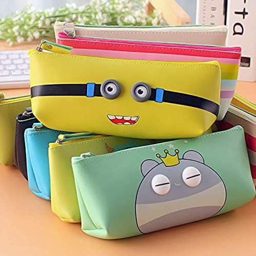Magicwand【Pack of 3【Designs as Per Stock】 Large Capacity Soft Silicon School Pencil Pouch Stationery Case【1 Yr & Up】