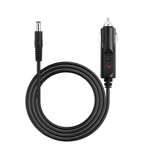 12V DC Car Cigarette Lighter Extension Power Supply Adapter Cable 18AWG CableDC 55mm X 25mm to Car Cigarette Lighter Male Plug Cable for Various Devices Such as Cameras CCTV and car refrigerators