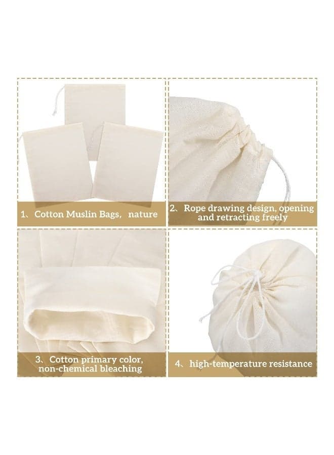50 Pieces Cheesecloth Bags for Straining Reusable Empty Tea Bags Soup Bags Spice Bags for Cooking Cold Brew Coffee Bags Strainer Bags (6 x 8 Inch)