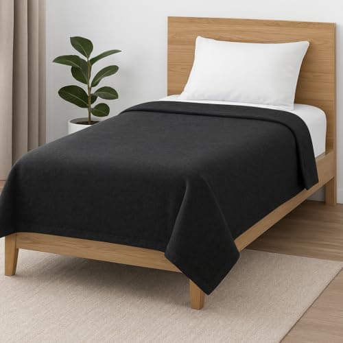 VAS COLLECTIONS Ultra Warm & Soft Reversible Single Bed Winter Blanket – 152x225 cm, Acrylic-Wool Blend, Heavyweight, Durable, Breathable, Fade-Resistant, Charcoal/Black Pack of 2