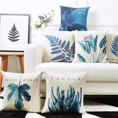 AEROHAVEN Premium Set of 5 Nature Digital Printed Hand Stitched Throw Pillow/Cushion Covers - CC229 - (20 x 20 Inch)