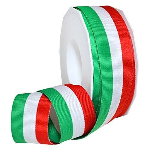 Morex Ribbon Striped Polyester Grosgrain Ribbon, Party Decorations, Gift Wrapping, Fun Patterns, 1-1/2" by 20 yd., Italian