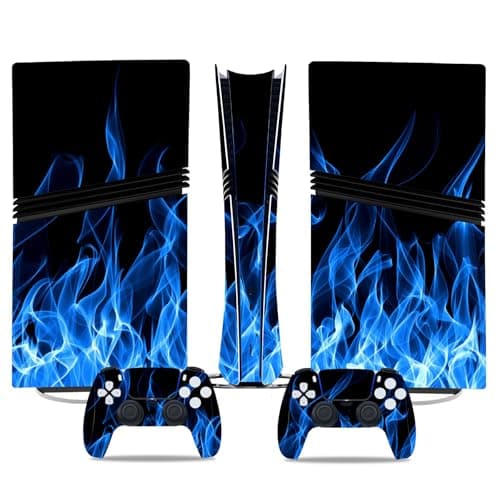 Console Skin for PS5 Pro, Sticker Cover for PS5 Pro Controller, Protective Vinyl Decal Skin Wrap for Digital Edition (Blue)