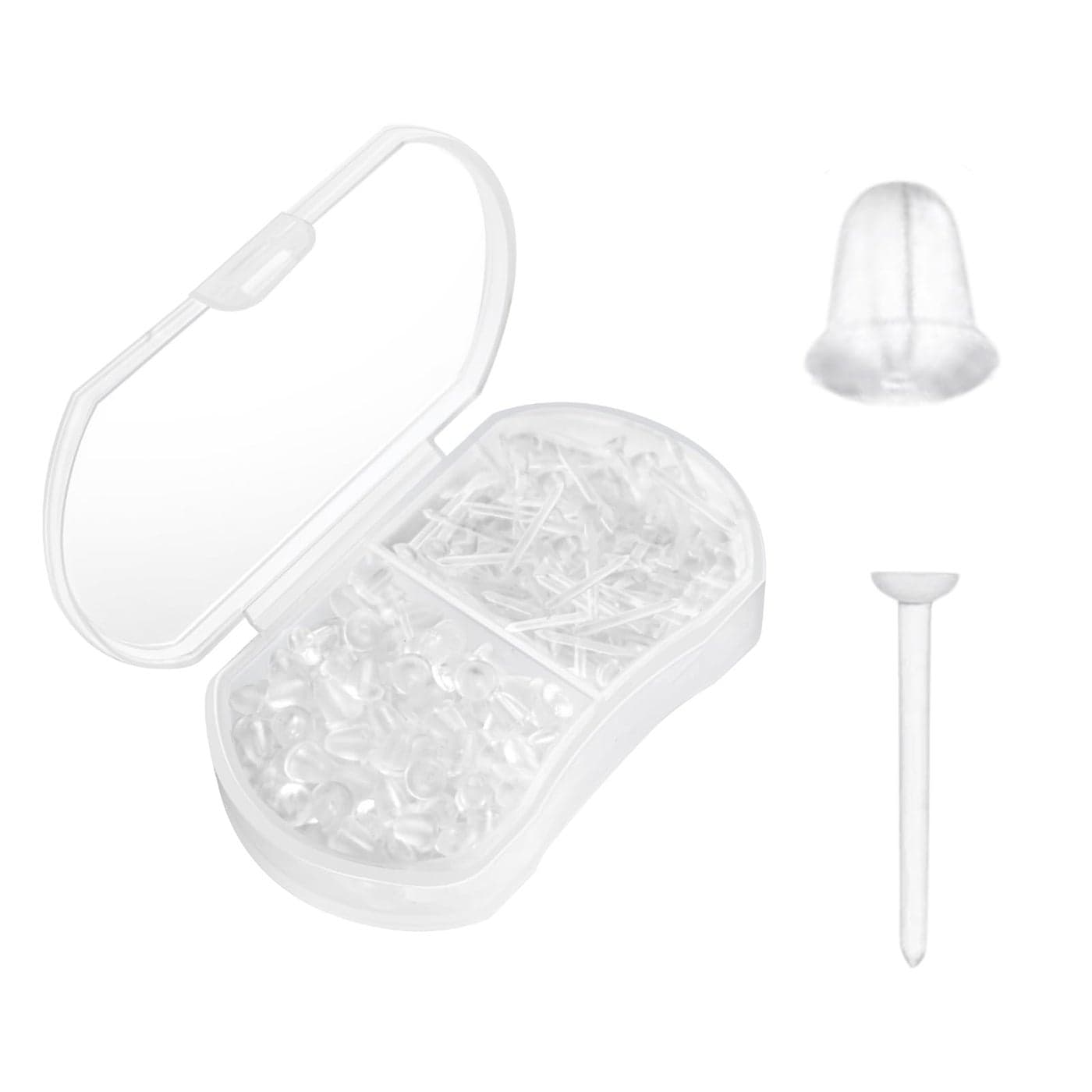 Plastic Earring Pins and Backs Hypoallergenic Earring Posts with Back Lock 100 Pairs