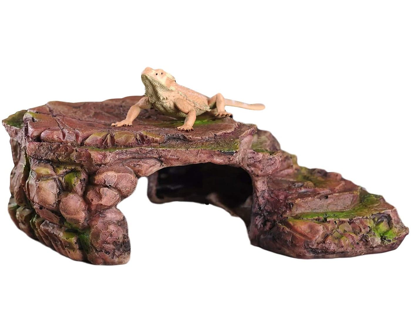 IBWell Turtle Basking Climbing Platform Aquarium Fish Tank Ornament Reptile Climbing Ramp Decorations for Salamanders Amphibians Newts Terrace Tortoise Resting Sienna