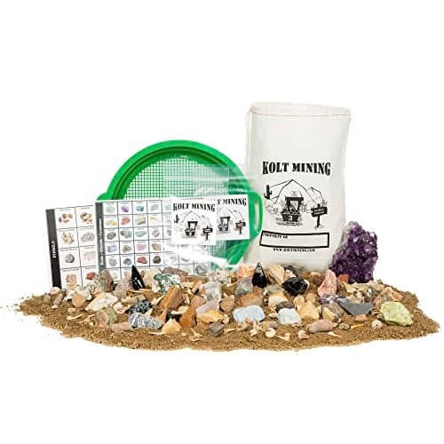 Kolt Mining Activity Dig Kit Adult Geology Mineralogy Set Includes Real Fossils Arrowheads Shark Teeth Crystals Rocks Gemstones