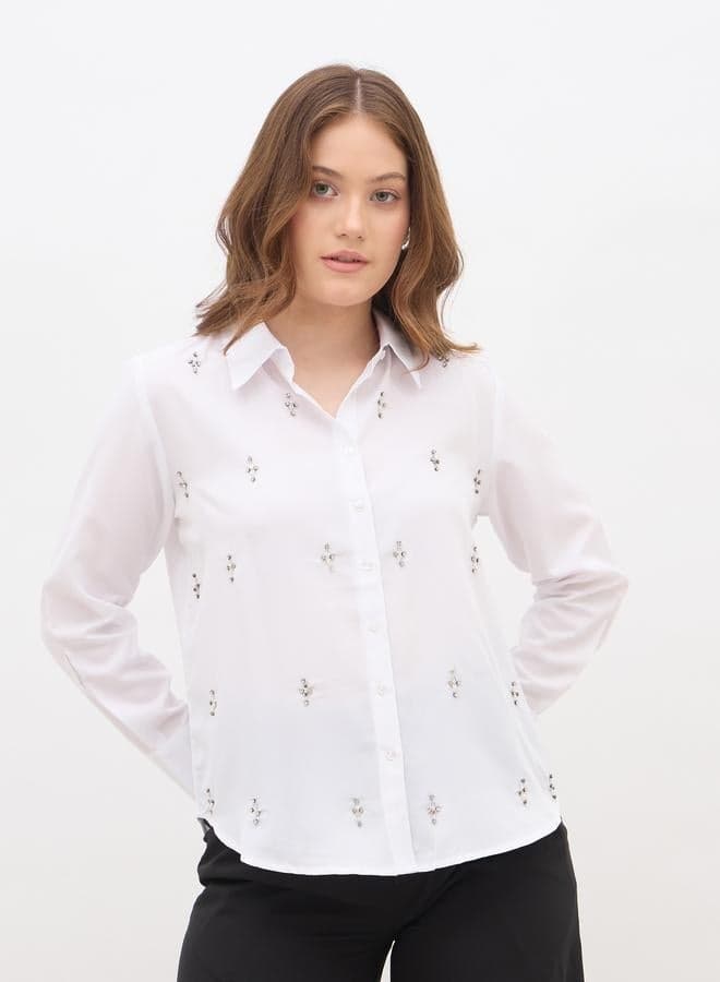 Embellished Long Sleeves Regular Fit Shirt