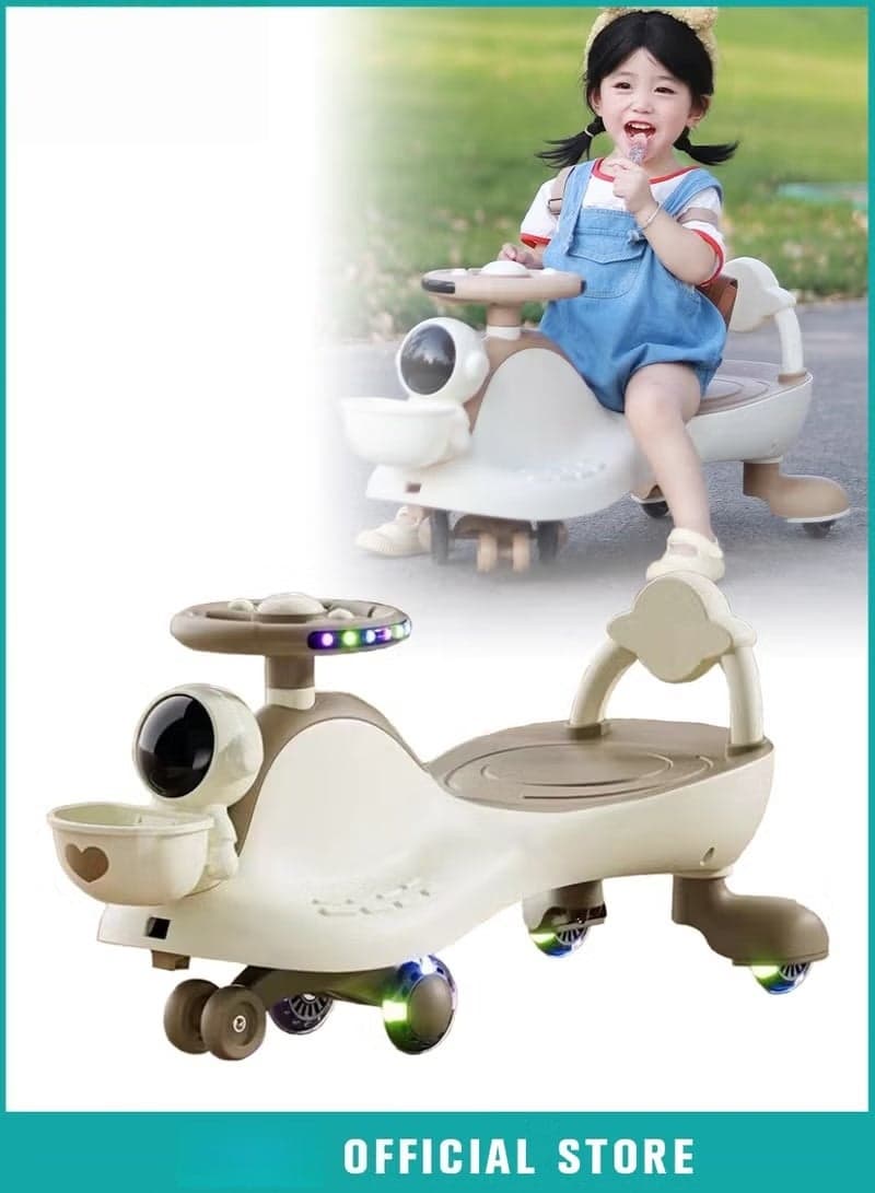 Ride on Car for Kids,Extended Baby Swing Car,Magic Baby Cars for 1-6 Years Boys Girls,Ride-On Toys for Kids Toddlers,Twister with Silent Wheels,Light, Music and Backrest,for Riding with Parents