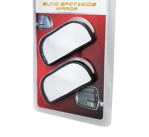 CARIZO ABS Wide Rectangle Car Blind Spot Side Rear View Mirror for Maruti Alto K10 Type-II 2014-2018 - Set of 2 (Black)