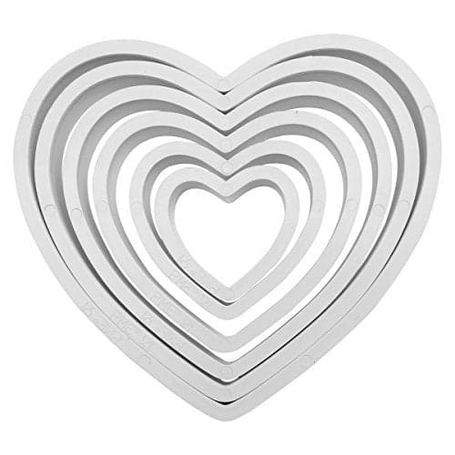PME Heart Cutters, for Cake Decorating, Set of 6