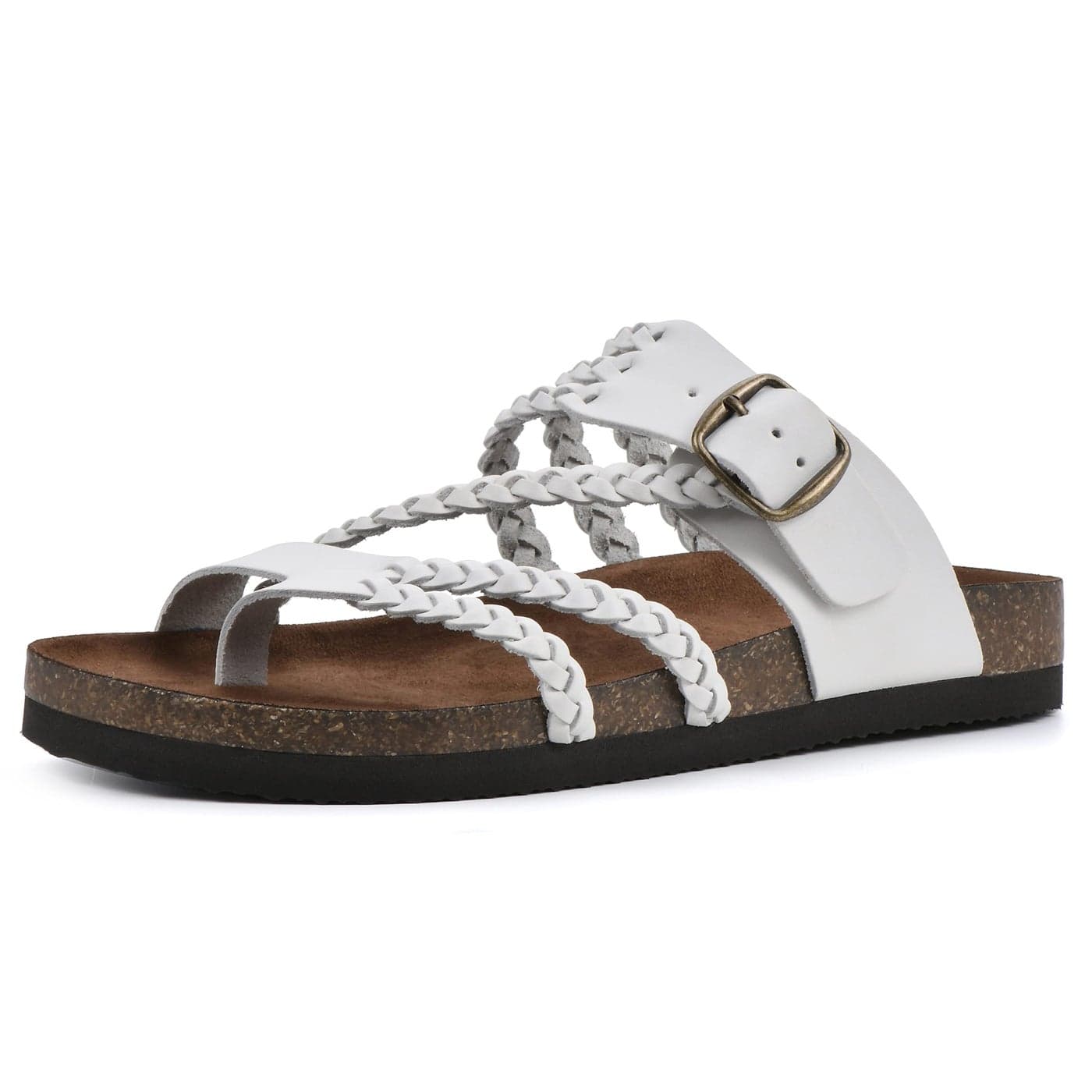 WHITE MOUNTAIN Womens Hayleigh Footbed Sandal WhiteLeather 11 M