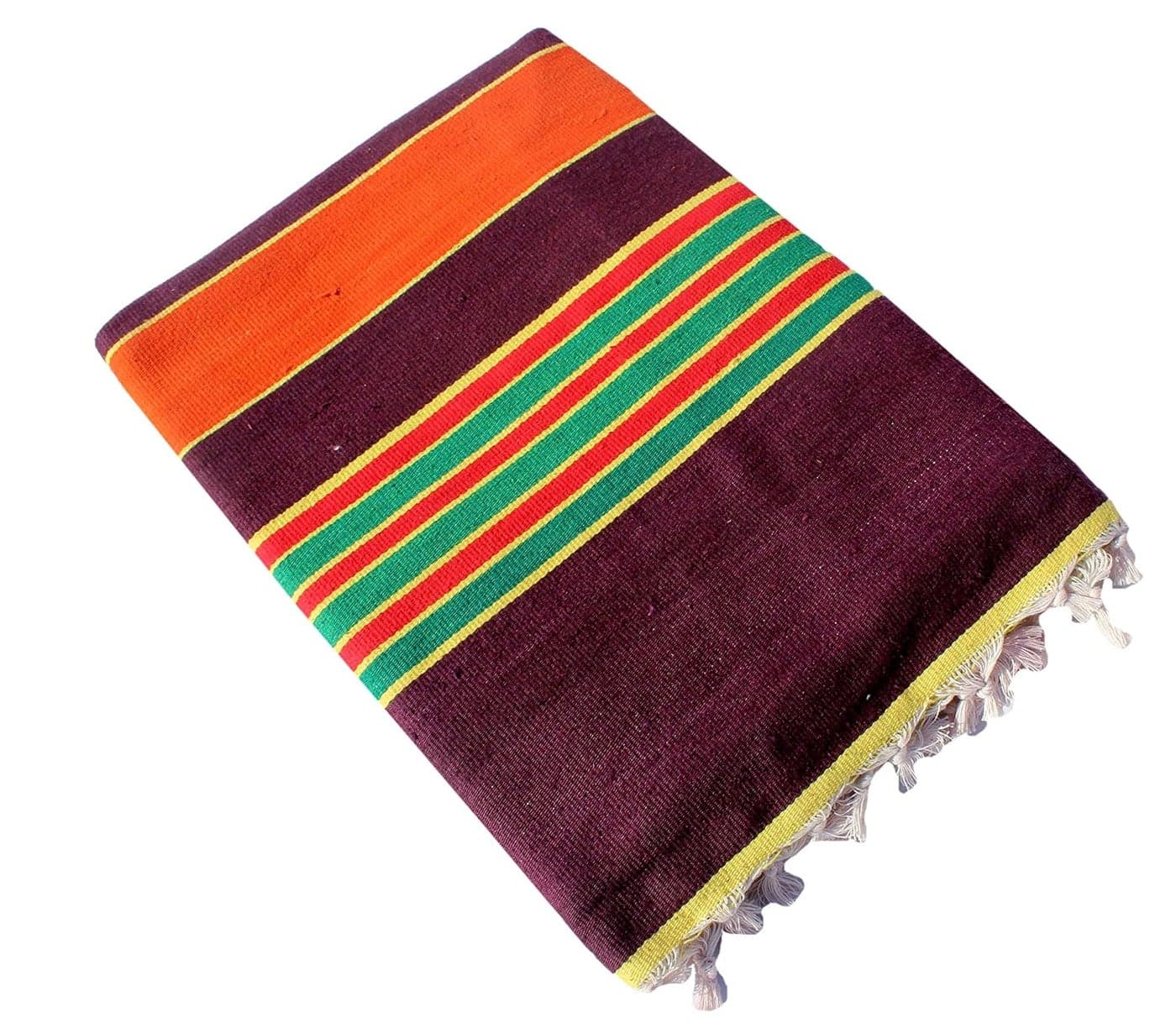 Mandhania Extra Large Size Multi Purpose Solapuri CarpetGalicha 100 Cotton 1 Multicolor Stripes Size 68 inch x 96 inch