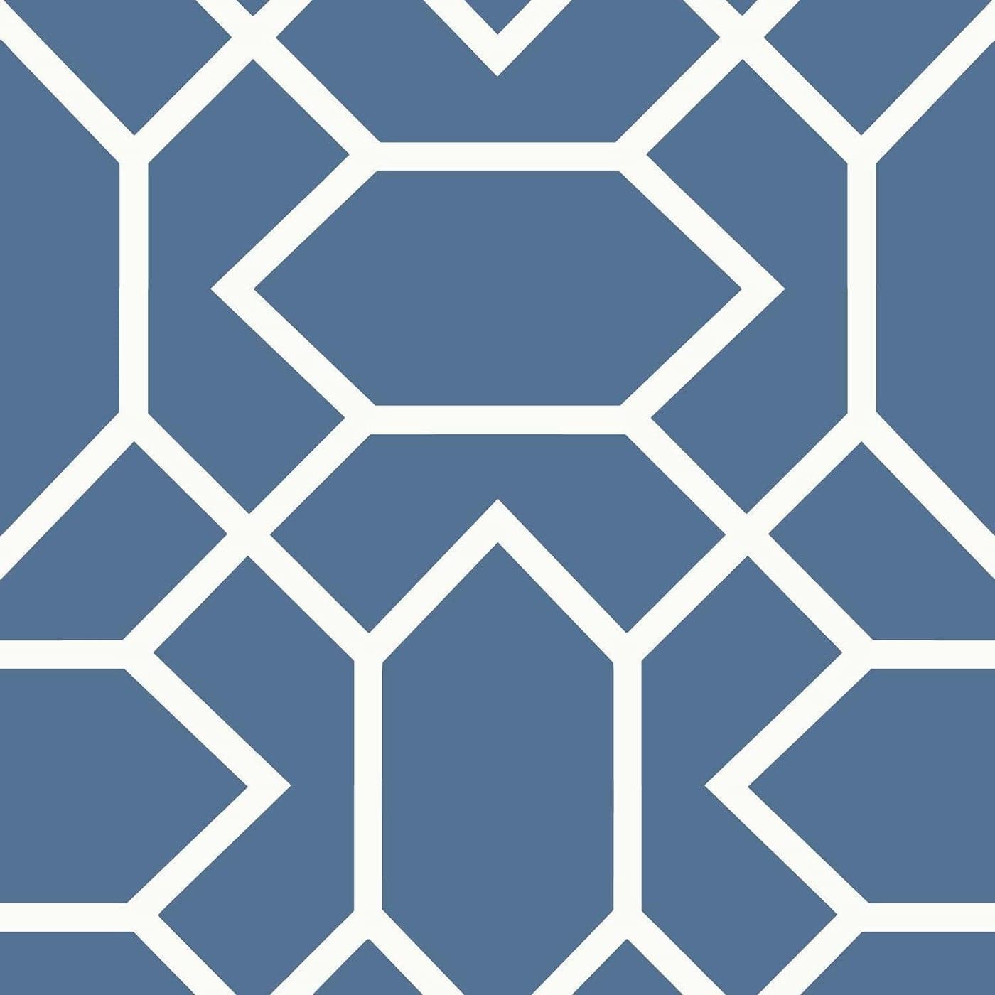 RoomMates RMK9066WP Blue Modern Geometric Peel and Stick Wallpaper