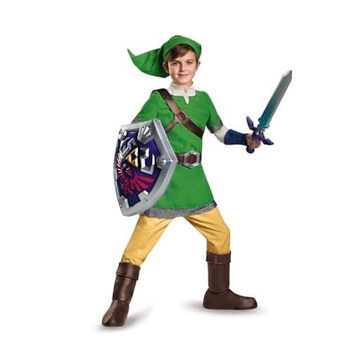 Disguise Deluxe Kids The Legend of Zelda Link Costume Child Link Costume for Boys Video Game Character Cosplay XLarge