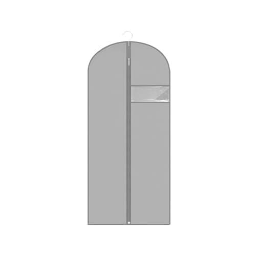 LXLOVESM Garment Bags for Hanging Clothes, 45'' Suit Bag Cover for Storage and Travel, Dress Bags for Gowns Long (Grey)