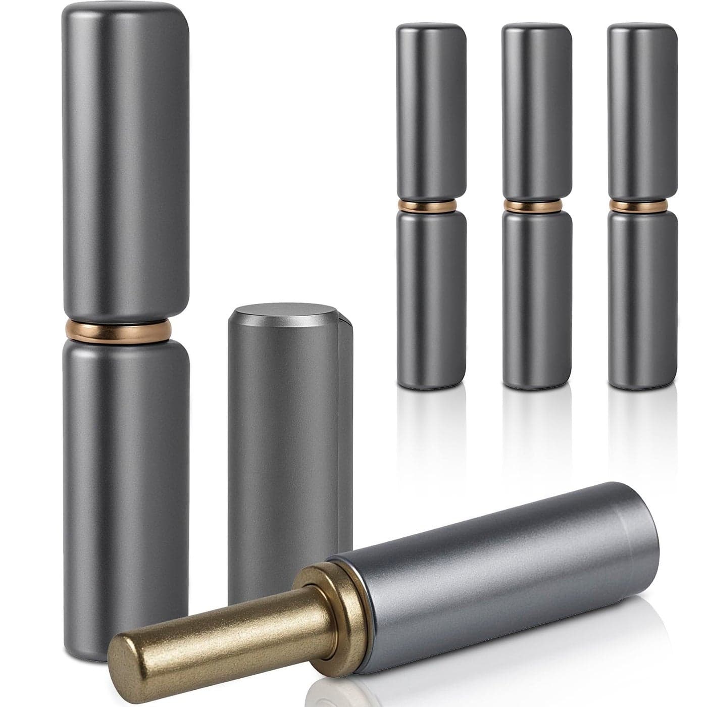Weldable Hinges 4PCS Weld On Hinges Heavy Duty Carbon Steel Weldables Barrel HingLong Weldable Barrel Hings for Metal Swing Door Detachables Hingings Weld On Bullet Door Hinge for Trailer Ramp