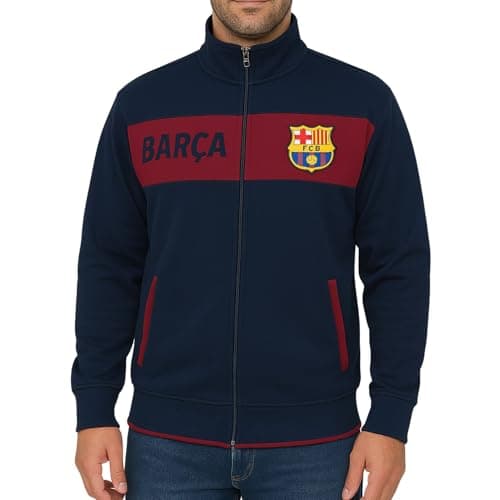 Icon Sports Officially Licensed FC Barcelona Soccer Track Jacket - Unisex Adult - FCB52TJ Navy XL