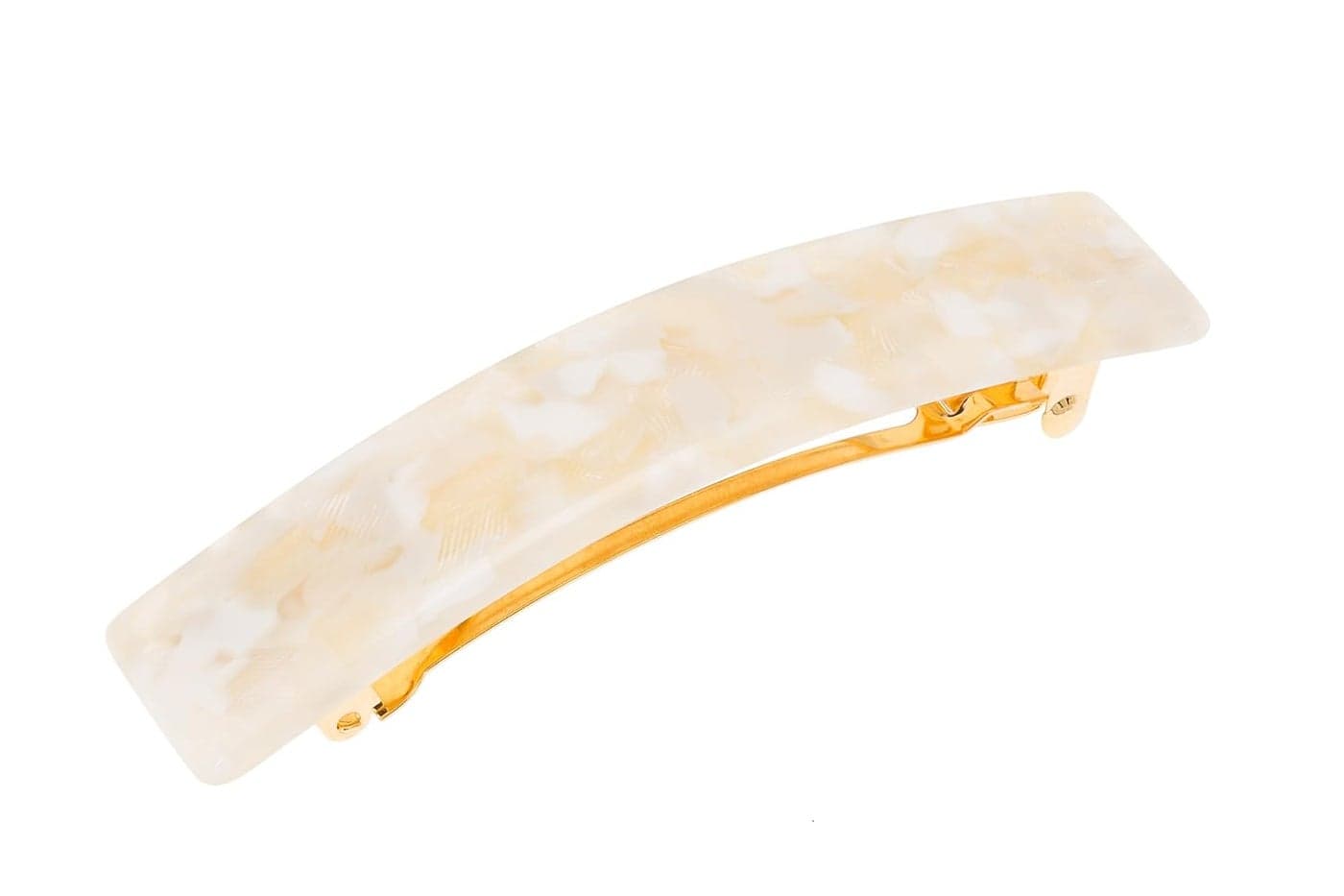 France Luxe Classic Rectangle Barrette Pavlova Pavlova White