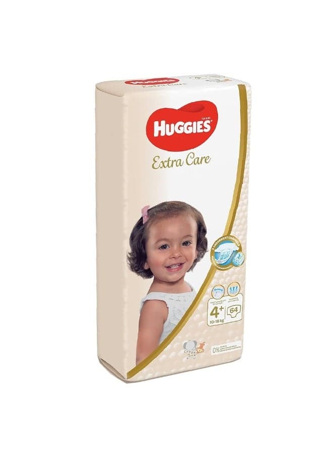 Extra Care Baby Diapers, Size 4+, 10-16Kg, Pack of 64’s
