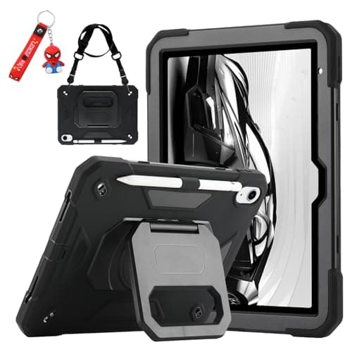 for iPad (A16) 11th Generation Case 11 Inch 2025/ iPad 10th Generation Case 10.9 Inch 2022 with 360 Rotating Grip Magic Stand,Pencil Slot/Key Chain/Carrying Shoulder Strap, Cover for iPad 10th Gen