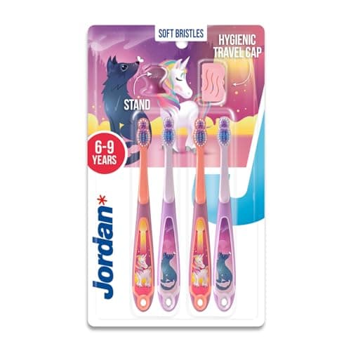 Jordan Step 3 Kids Toothbrush 69 Years Soft Bristles BPA Free 4 Pack Blue Pink