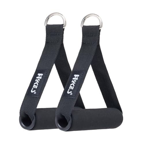 Hykes Heavyduty Exercise Handles Cable Machine Attachments Hand Grip Cable Multipurpose Pulldown Machine Attachment Gym Equipment Accessories for LAT Machines Handle - Black 1Pair