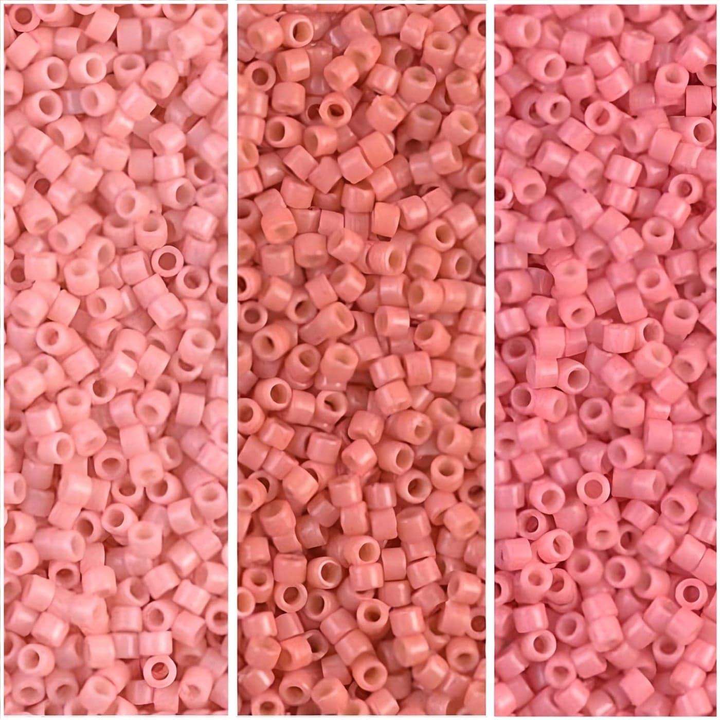 Miyuki Delica Seed Beads Bundle Size 110 Duracoat Opaque Lychee DB2113 Lt Watermelon DB2114 Guava DB2115 3 Tubes of 72 Grams ea