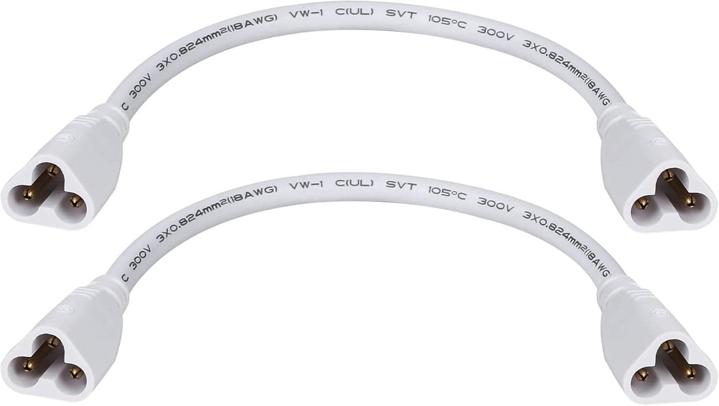 SinLoon ULLP Certification T5 T8 LED Tube Connector Adapter Cable Wire 85 inch Male to Male End Extension Cord for Integrated LED Fluorescent Tube Light Bulb Lamp Holder 2Pack 3Pin MM