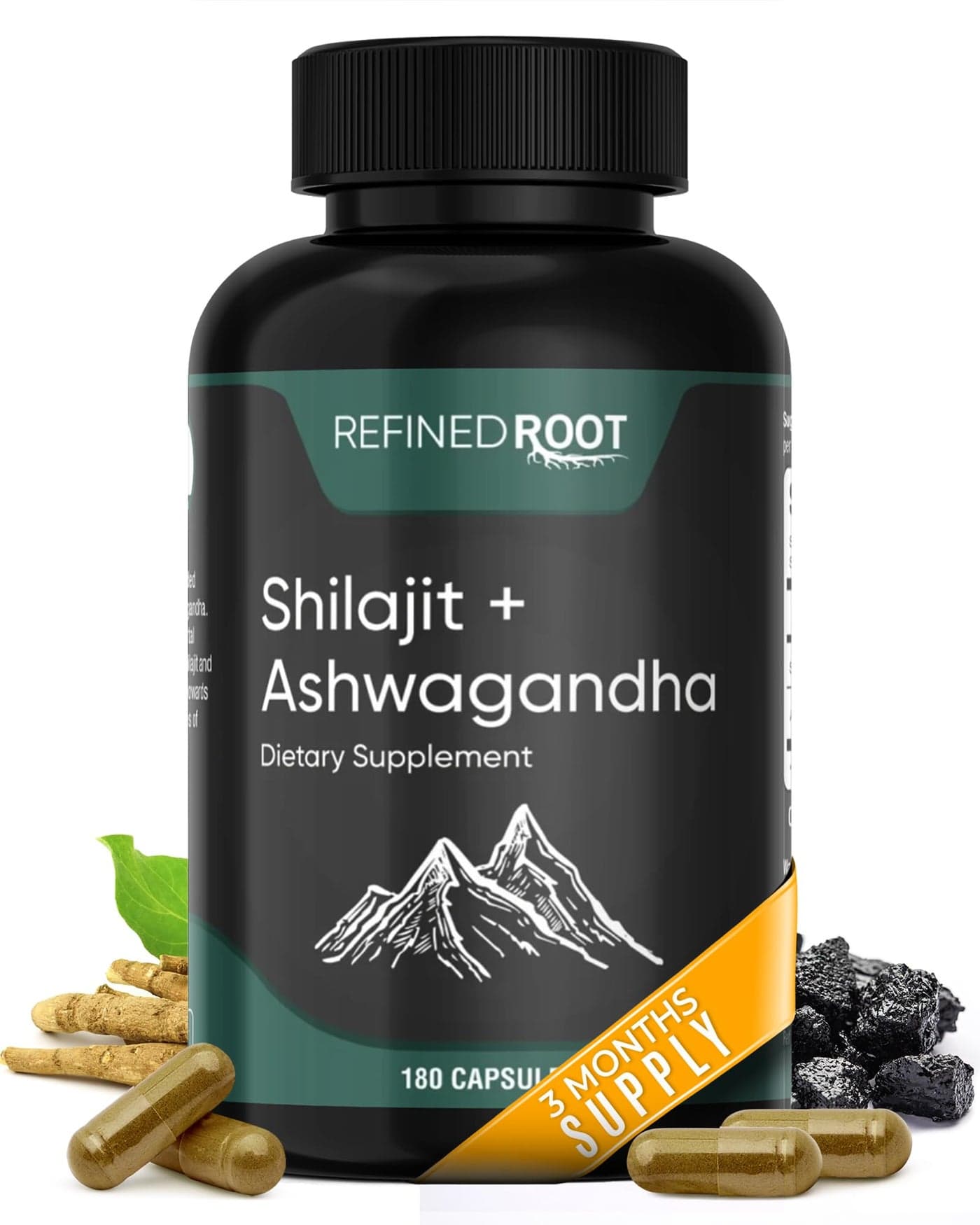 Shilajit Capsules 1000mg Ashwagandha Supplements 500mg 180 Count Pure Himalayan Shilajit 20 Fulvic Acid Supplement Ashwagandha Capsules