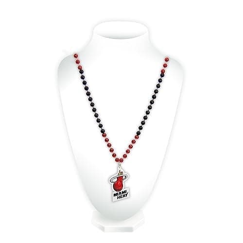Rico Industries NBA Miami Heat Team Logo Mardi Gras Style Beads, 3 x 24-"