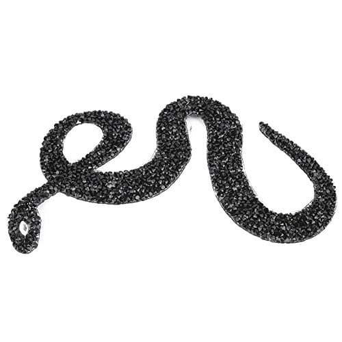5pcs Rhinestones Applique SnakeShaped Rhinestones Trim Ribbon Mesh Wrap Roll DIY Clothing Jeweled Sequin Accessories Applique Black