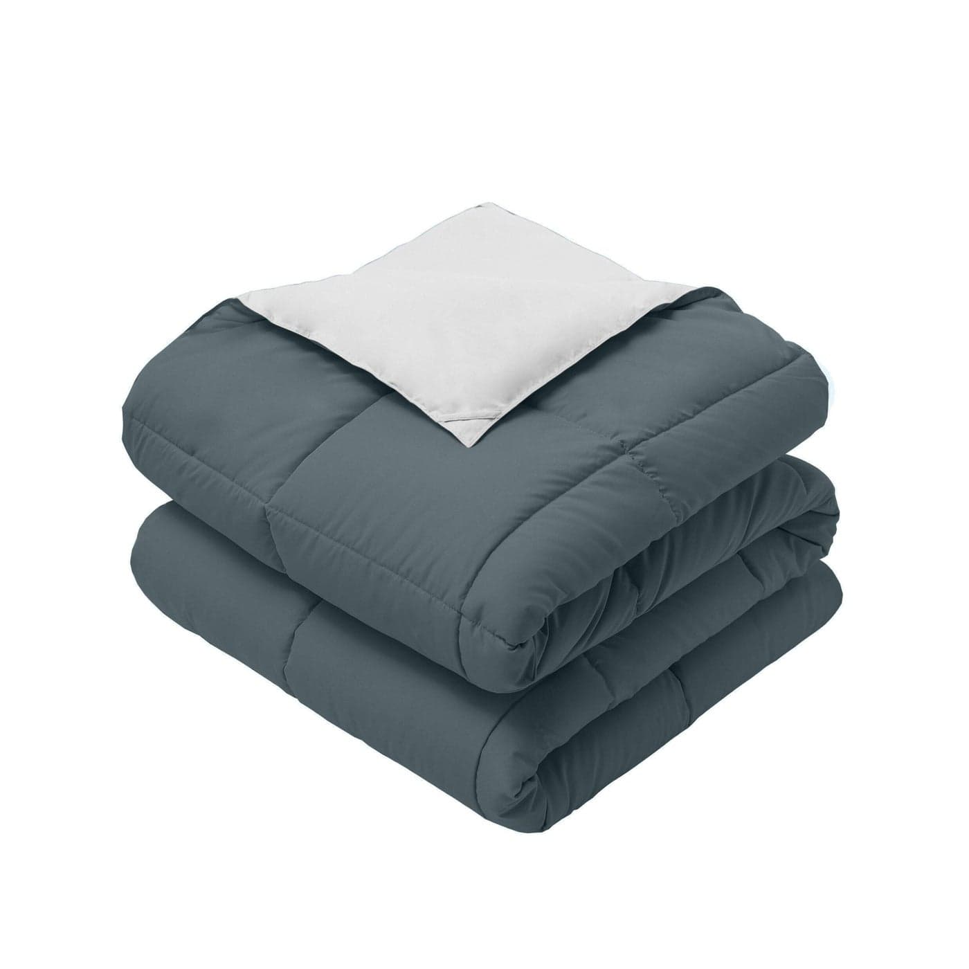 Royal Hotel Bedding Reversible Throw Blanket Hypoallergenic Down Alternative Throw Blanket Medium Warmth 50 by 75 Inches Navy Gray