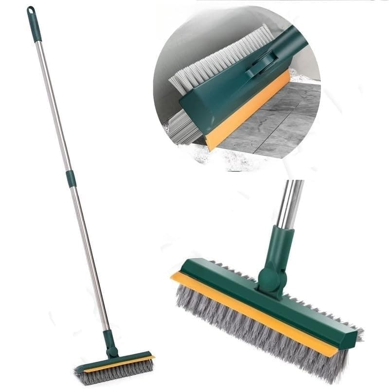 VYOOx 3 in 1 Bathroom Cleaning Brush with Wiper Long Handle 180 Rotate PAKE of1