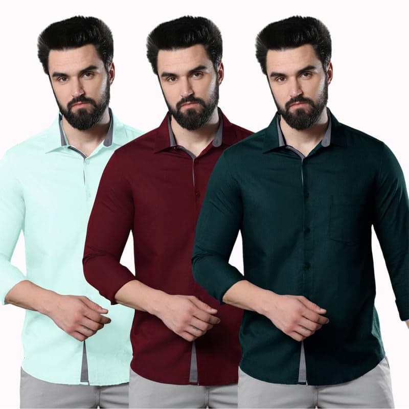 Pinkmint Men's Solid Regular Fit Shirt