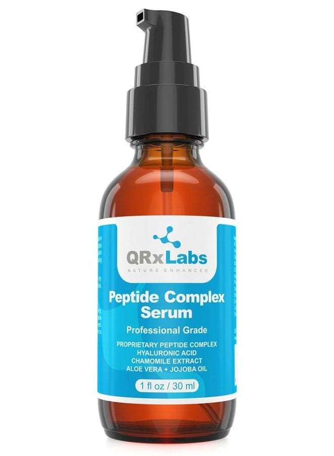 Peptide Complex Serum for Face - Collagen Booster with Hyaluronic Acid & Chamomile Extract - Reduces Wrinkles, Heals & Repairs Skin, Tightening Effect - Hyaluronic Acid Serum for Face