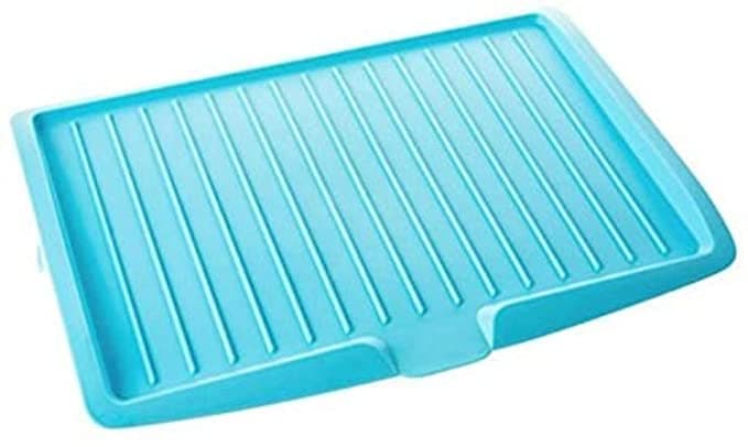 WINDKART Large Sink Drying Rack Plastic Sink Dish Drainer Tray Drain Board Vegetable Fruit Drying Rack Washing Holder Storage Rack Kitchen Organizer Shelf Blue