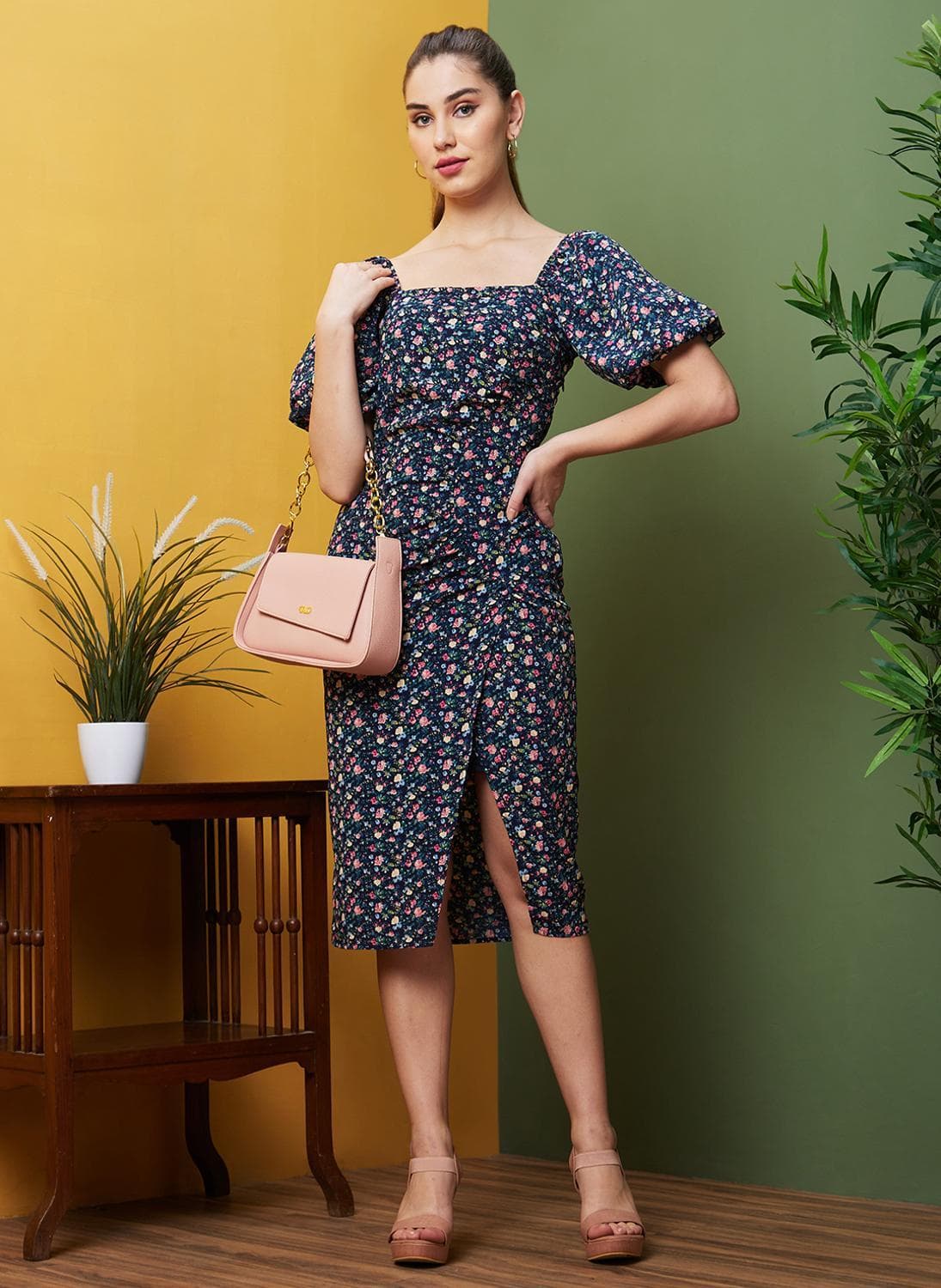 Globus Women Floral Printed Smocked Sheath Dress