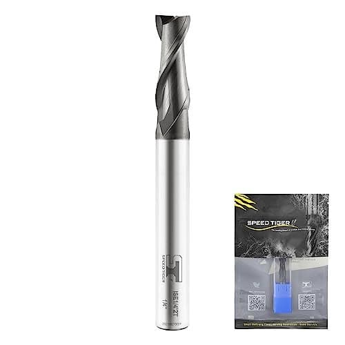 SPEED TIGER Micrograin Carbide Square End Mill - 2 Flute - ISE5/16 2T (1 Piece, 5/16") - for Milling Alloy Steels, Hardened Steel, Metal & More – Mill Bits Sets for DIYers & Professionals