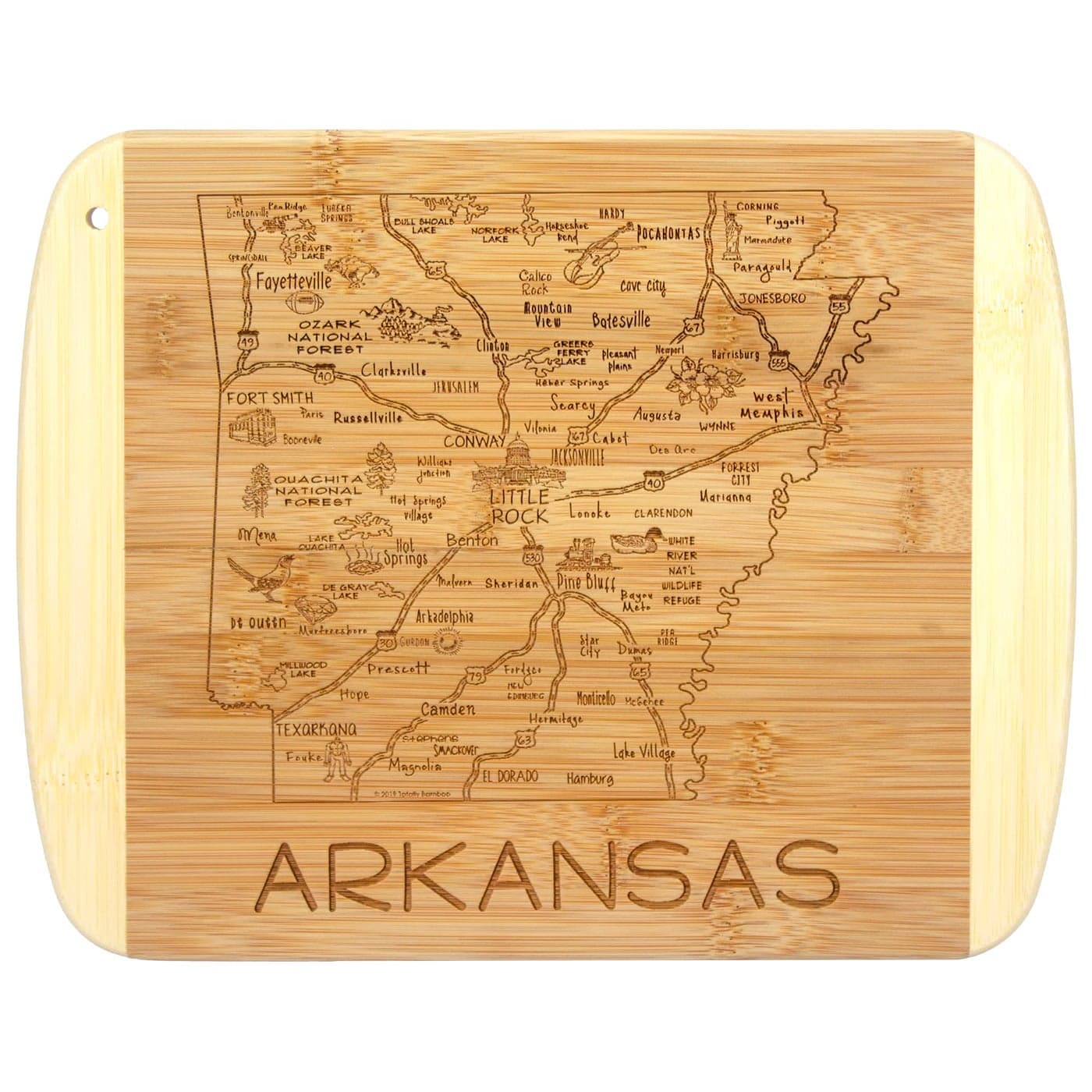 Totally Bamboo A Slice of Life Arkansas State Serving and Cutting Board 11 x 875
