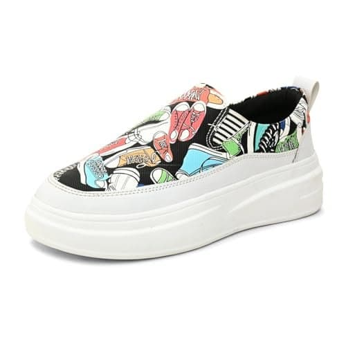 Prolific Women's Printed Sneakers, White,3