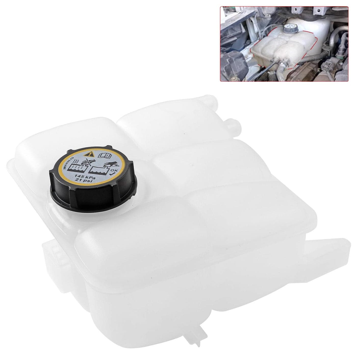 Engine Coolant Reservoir Radiator Tank Expansion Tank with Cap Compatible with Ford Vehicle CMax 20132018 Escape 20132016 Focus 20122018 Transit Connect 20142016 Replace 603382
