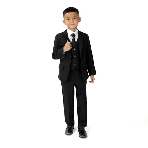Spring Notion Big Boys' Modern Fit Black Suit Set 2T