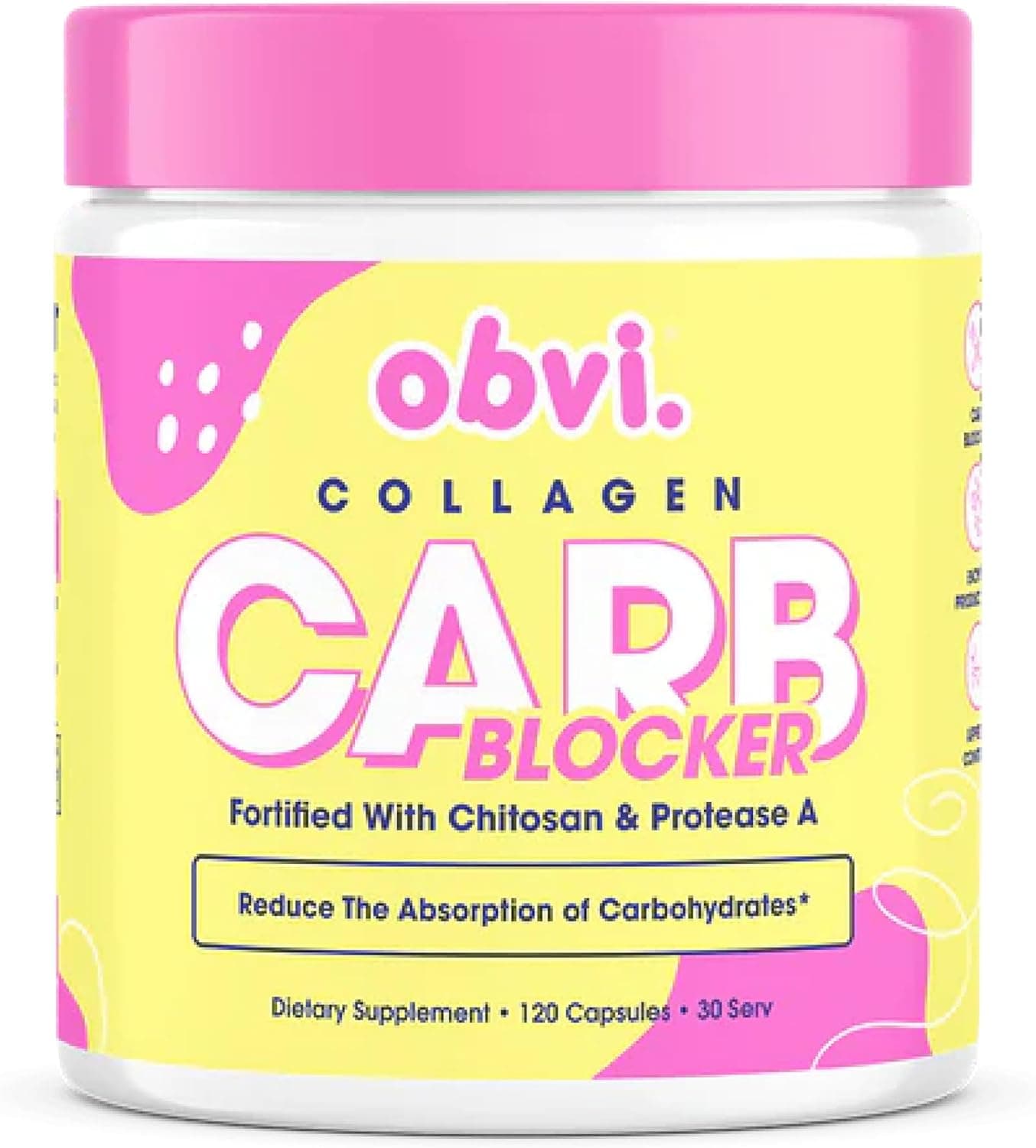 Obvi GuiltFree Carb Blocker Supports Fitness Goals Carb Absorption Blocker with White Kidney Bean Extract 120 Capsules 30 Servings