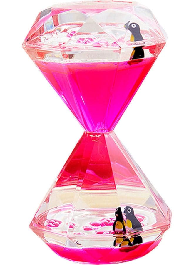 Hexagonal Shape Oil Drop Hourglass for Decor Pink/Clear
