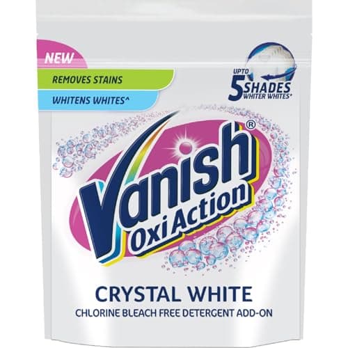 Vanish Crystal White 400 gm,Fabric Whitener|Detergent Add-On Powder|Whites like new|Instant Stain Remover|Chlorine Bleach Free|Suitable with all Washing Detergent Powders & Liquids