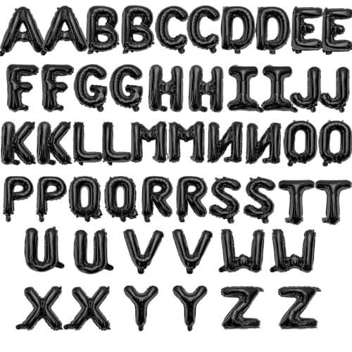 52 Pieces 16 Inches AZ Letter Balloons 2 Sets of Alphabet Mylar Balloon Each Letter Includes 2 Balloons for Party Decorations Birthday Wedding Graduation and Hanging Alphabet Banners