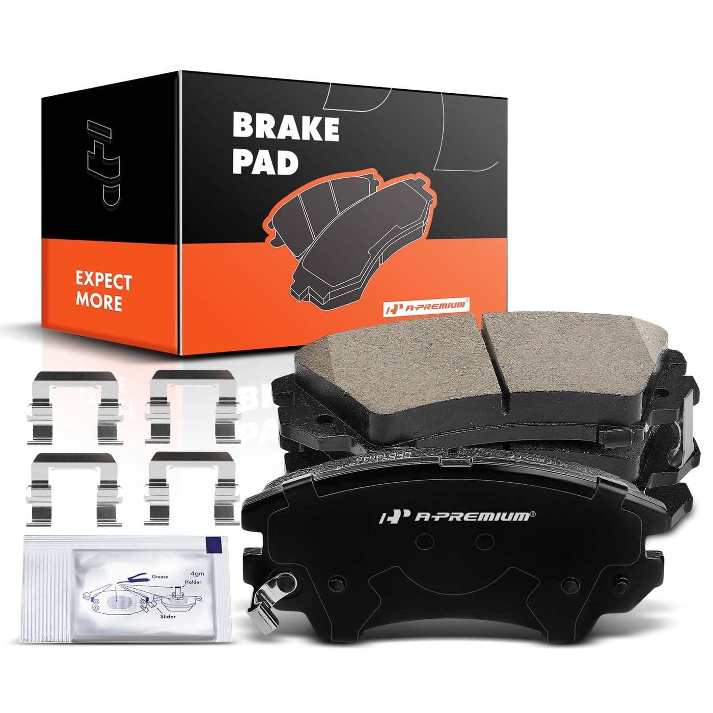 APremium Front Ceramic Disc Brake Pads Set Compatible with Select Chevy Models Camaro 20102015 Caprice 20112017 with Hardware 4 Pcs